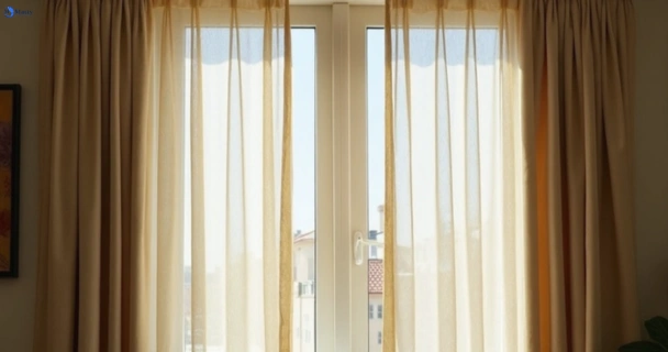 Dull dusty drapes in parkville-vic before professional cleaning